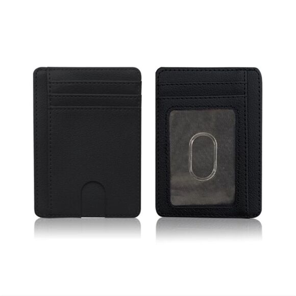 RFID Wallet Black Pink Black Textured - Picture 2 of 7